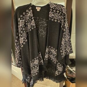 Womens Mossimo Supply Co. Black Textured Poncho, Small / Medium, NWOT
